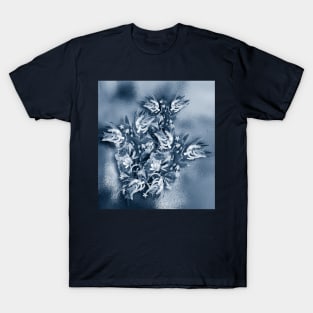 Beautiful flower bouquet on a rippled deep blue background T-Shirt